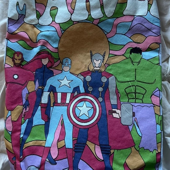 Marvel T-shirt Mens L Incredible Hulk Thor Iron Man Captain America Black Widow - Picture 2 of 4